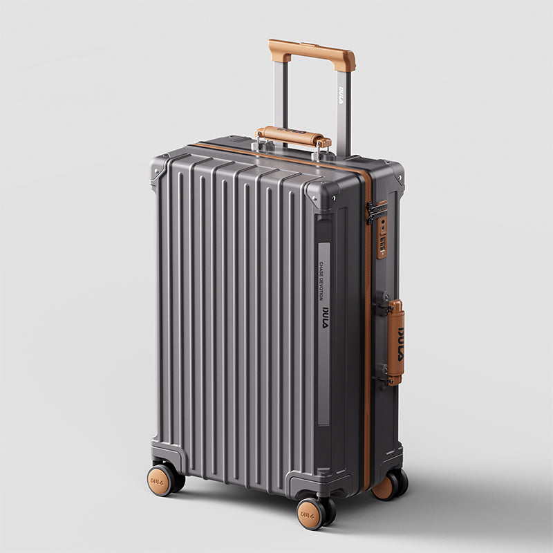 DULA Suitcase Wide Handle Travel PC Suitcase Aluminum Frame
