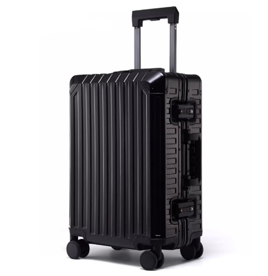 Aluminum Trolley Suitcase Waterproof Metallic Cabin