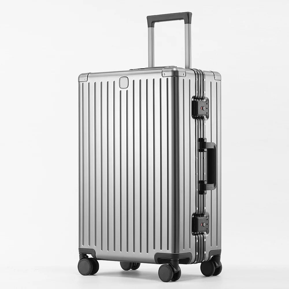 Aluminum-Magnesium Alloy Travel Suitcase Rolling Luggage