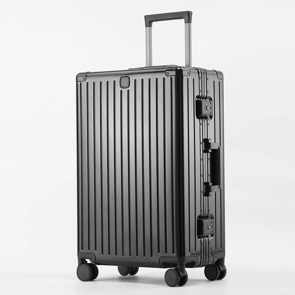 Aluminum-Magnesium Alloy Travel Suitcase Rolling Luggage