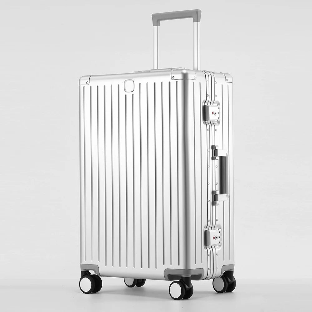 Aluminum-Magnesium Alloy Travel Suitcase Rolling Luggage