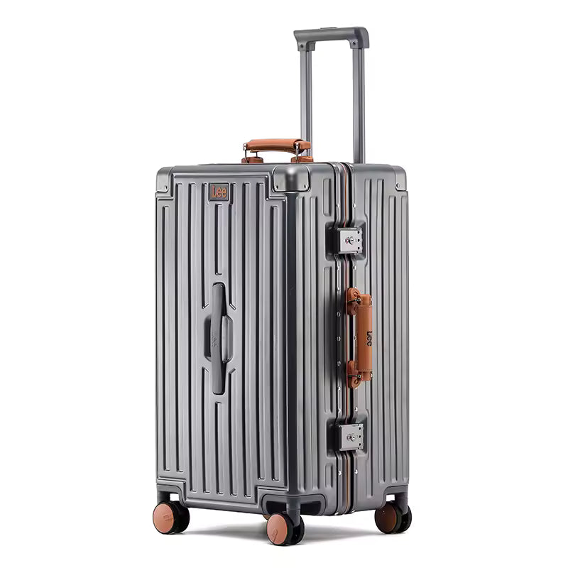 LEE Large Size Travel Suitcase PC Aluminum Frame Trolley Case